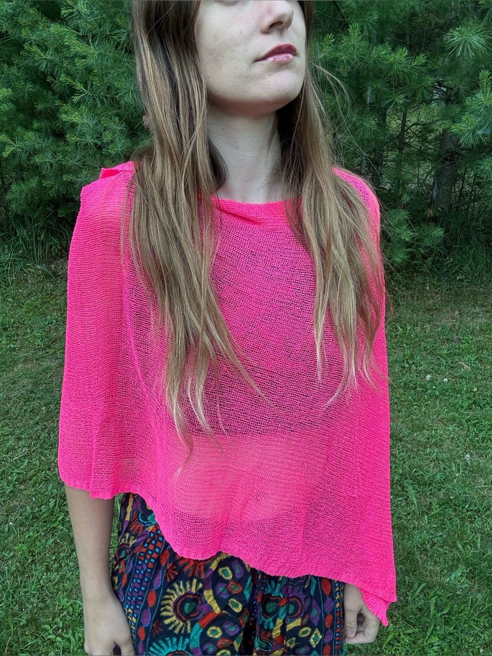 Knit Poncho Summer Wear